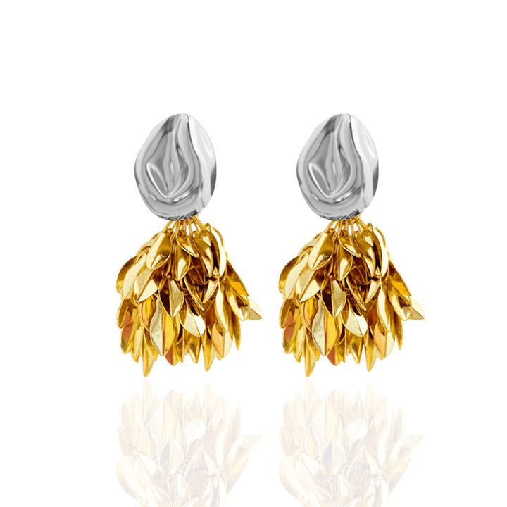 Gold Silver Tones Double Wear Leaf Fringe Earrings Set Silver Dangle Clip-on Earrings Gold Plated, Silver Tarnish Resistant Dangle Earrings, White Gold Clip-on Drop Earrings, Gold Clip-on Sterling Silver Jewelry, Silver Gold-plated Tarnish-resistant Clip-on Earrings, Silver Gold Plated Dangle Clip-on Earrings, Modern Silver Gold-plated Clip-on Earrings, Modern Silver-colored Gold-plated Earrings, Silver Gold Plated Drop Clip-on Earrings