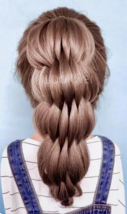 Banana Hairstyle, Bushel Braid, Easy Braid Styles, Pull Through Braid, Hair Upstyles, Strand Braid, Hair Braid Videos, Peinados Fáciles Para Cabello Corto, Penteado Cabelo Curto