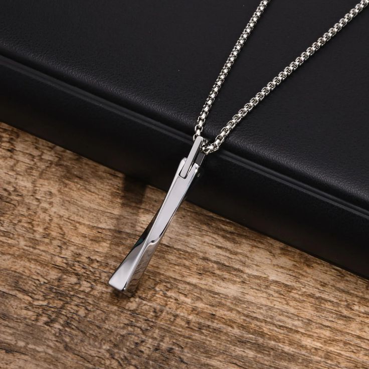 44275082920180|44275082952948 Tarnish-resistant White Gold Stainless Steel Jewelry, Modern Silver Clavicle Chain Jewelry, Formal Silver Stainless Steel Necklaces, Silver Rectangular Tarnish-resistant Jewelry, Modern Stainless Steel Chain Necklace For Gift, Modern Stainless Steel Chain Necklace As Gift, Modern Stainless Steel Jewelry With Adjustable Chain, Minimalist White Gold Stainless Steel Jewelry, Metal Chain Necklace With Polished Finish As A Gift