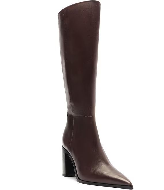 Schutz Mikki Up Leather Block Heel Tall Boots | Dillard's Schutz Brown Boots, High Shaft Faux Leather Boots For Fall, Leather High Shaft Mid-calf Boots For Fall, Leather High Shaft Mid-calf Boots For Work, Leather Mid-calf Boots With High Shaft For Fall, Leather Mid-calf High Shaft Boots For Work, Leather Knee-high Boots With Leather Sole, Leather Mid-calf Boots With Medium Width, Tall Leather Mid-calf Boots With Medium Width