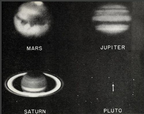 the saturn system is shown in this black and white photo, as well as other planets