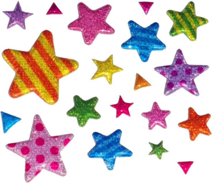 colorful stars are arranged on a white surface