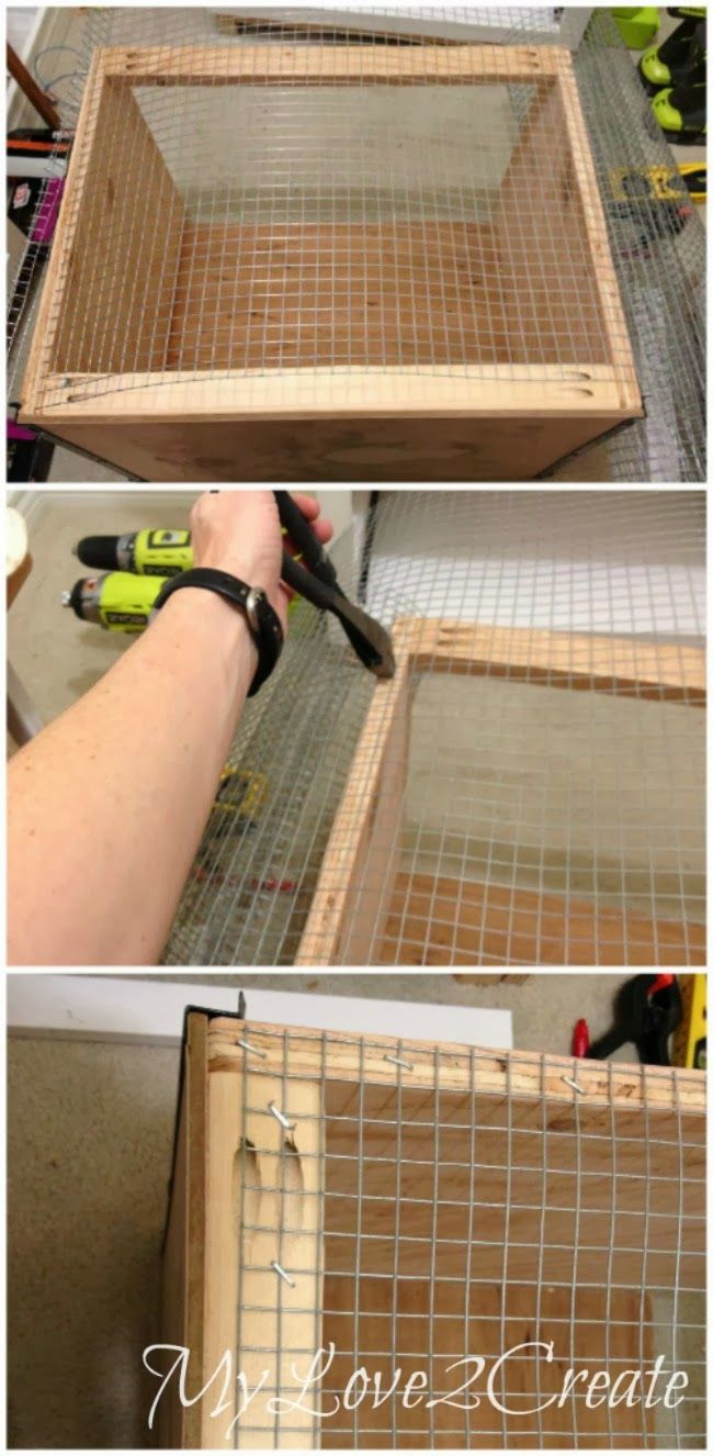 how to make a diy wire basket with wood and metal grids for storage