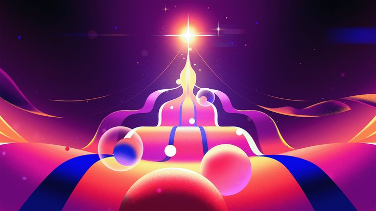 an image of a candle lit in the middle of a night scene with bright colors