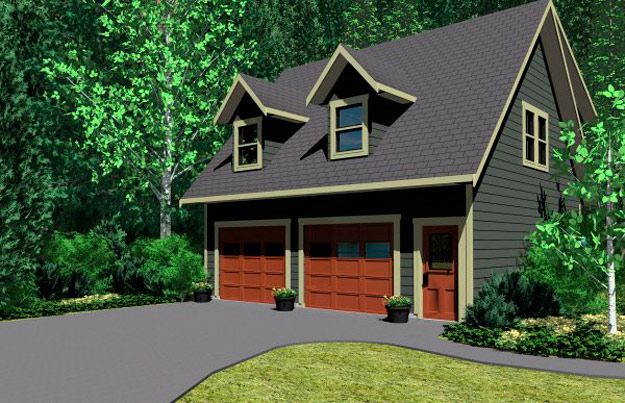 this is an artist's rendering of a two car garage