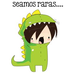 an image of a cartoon dinosaur with the caption seamos paras on it