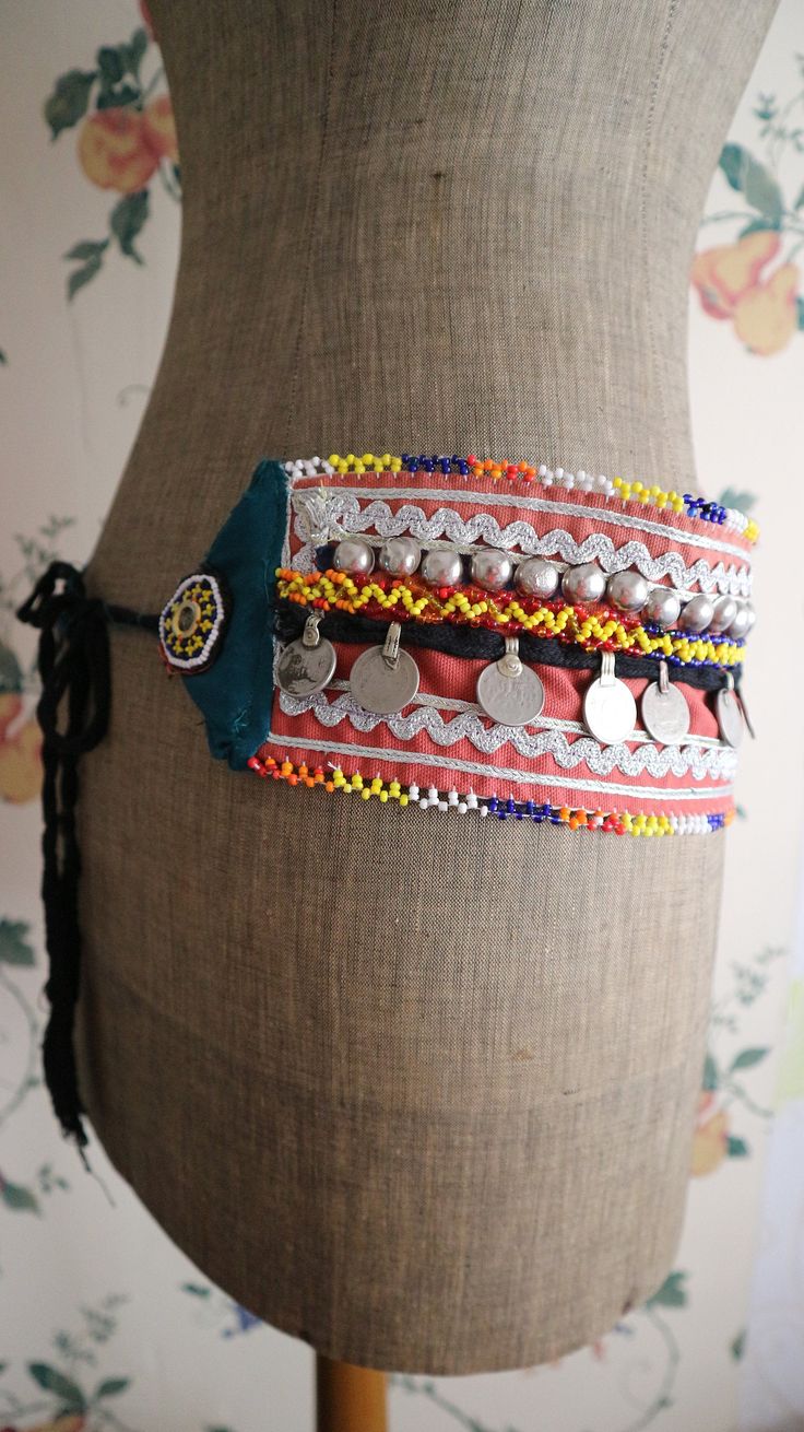 "Welcome! Hippie Tribal Kuchi Ethnic Vintage Belt Amazing belt, adjustable. In good condition! Measures: - Total Long with cords: 65.74\"(167 cm) - Long: 31.49\" (80 cm) - W: 3.93 (10 cm) Thanks for stopping by!!" Spain Fashion, Photo Mosaic, Belt Jewelry, Micro Mosaic, Vintage Belts, Mid Century Vintage, Unique Jewelry Designs, French Vintage, Vintage Jewelry