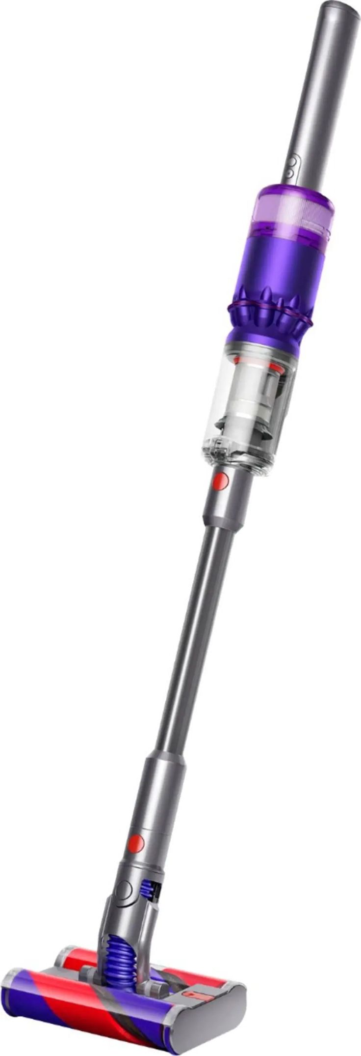 a purple and red vacuum on a white background