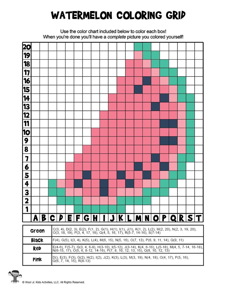 a cross stitch pattern with the words watermelon coloring grid in black and white