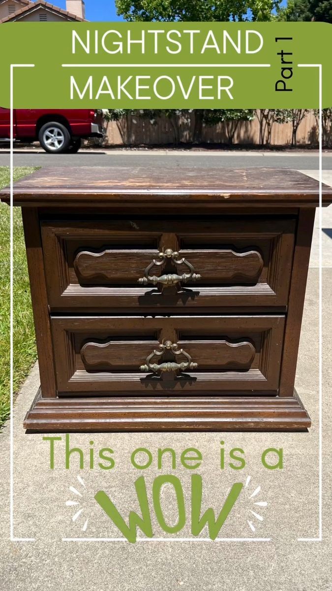 an old dresser is transformed into a night stand makeover