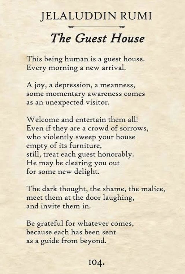 the guest house poem written by jellaudin rumi