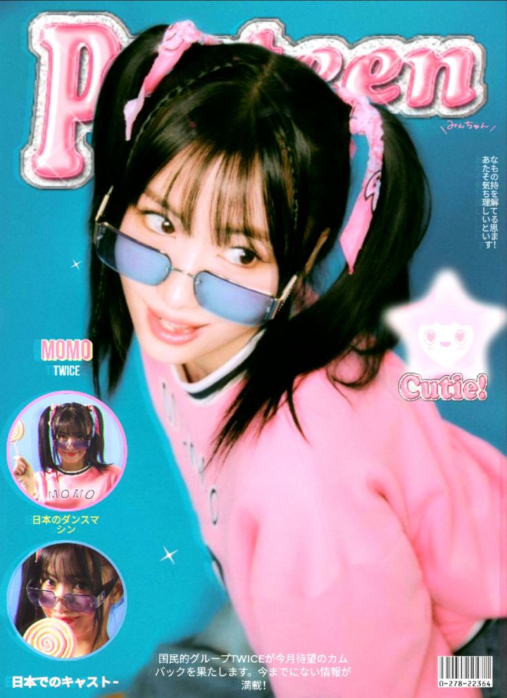 twice momo popteen edit (don't repost) Magazine Cover, Magazine, Pink