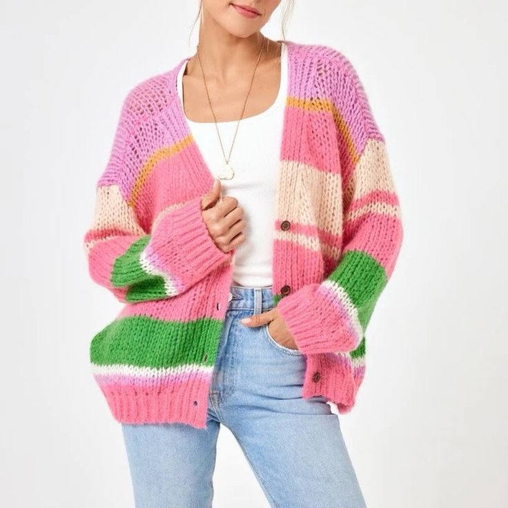 Nwt L*Space Lido Knit Cardigan Oversized Trendy Pink Cardigan, Cozy Pink V-neck Outerwear, Casual Pink Soft Knit Outerwear, Trendy Pink Knit Outerwear, Pink Chunky Knit Cardigan For Fall, Oversized Pink Knitted Outerwear, Trendy Pink Soft Knit Outerwear, Pink Casual V-neck Cardigan, Pink Spring Cardigan