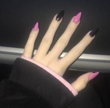 Everything okay? #nailart #nailideas Unghie Nail Art, Goth Nails, Edgy Nails, Grunge Nails, Simple Acrylic Nails, Black Nail, Dream Nails, Fire Nails, Funky Nails