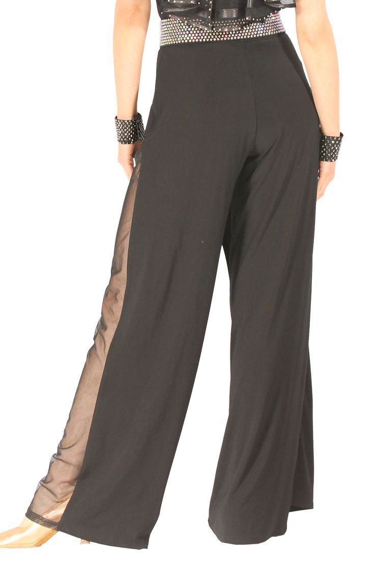 Asymmetrical Transparent Trousers - Where to Buy Dancewear SM Dance Fashion Competition Outfit Costume Sheer Black Full-length Bottoms, Sheer Wide Leg Evening Bottoms, Sheer Wide Leg Bottoms For Evening, Chic Sheer Pants For Evening, Chic Sheer Evening Pants, Chic Sheer Pants For Night Out, Fitted Sheer Pants For Evening, Sheer Fitted Evening Pants, Fitted Sheer Evening Pants