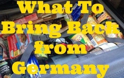 what to bring back from germany in the trunk of a car, with text overlay