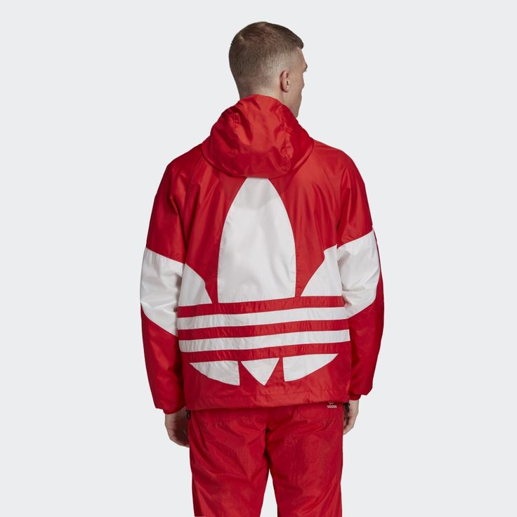 Brand New! Adidas Originals Big Trefoil Windbreaker Size Xl Red Nylon Sportswear Track Jacket, Red Nylon Track Jacket, White Windbreaker For Winter Streetwear, White Nylon Track Jacket For Winter, White Nylon Windbreaker For Winter, White Nylon Winter Windbreaker, Winter White Nylon Windbreaker, Red Nylon Sporty Track Jacket, Red Sportswear Windbreaker For Winter