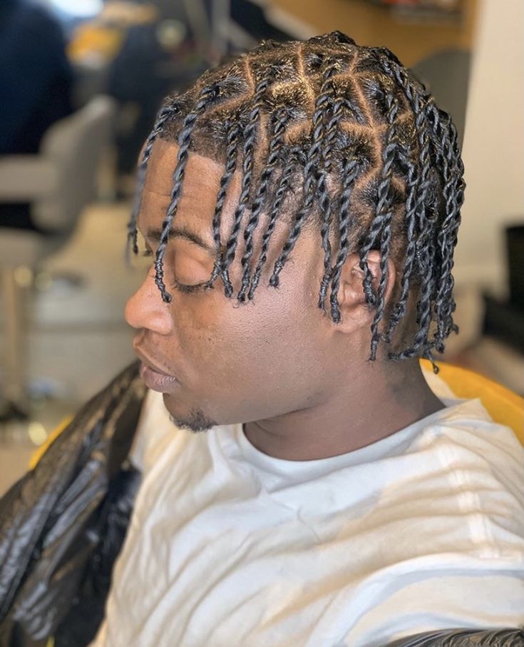 Two Strand Twist Short Hair Men, Box Twists Men, 2 Strand Twist Men Styles, Rope Twist Men Hair, Small Two Strand Twist, Rope Twist Men, Twist Styles For Men, 2 Strand Twist Men, Twist Hair Men