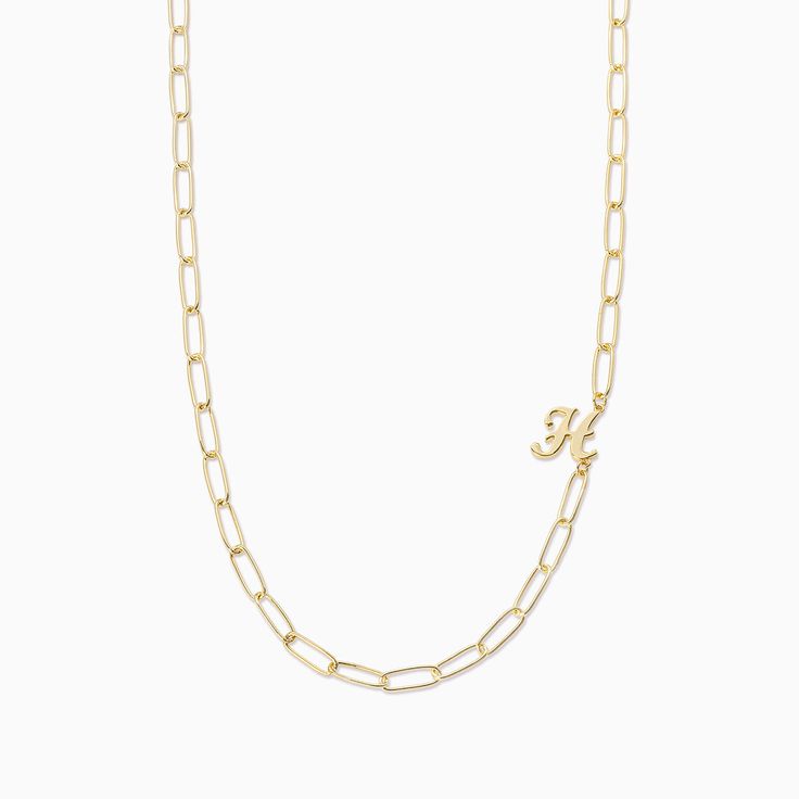 Want a letter necklace that makes styling easier than ever before? Meet our Cursive Initial Necklace. Coming in silver and gold, this initial necklace features a large link chain and a cursive letter. For a necklace stack our stylists love, pair this letter and chain necklace with our Soft Touch Lariat Necklace, Ready to Mingle 2.0 Necklace, and Teardrop Pendant Necklace. Trendy Everyday Initials Name Necklace, Everyday Trendy Initials Name Necklace, Trendy Everyday Necklaces With Initials, Classic Initial Pendant Necklace With Chain, Classic Chain Necklace With Initial Pendant, Chic Personalized Initial Pendant Necklace, Trendy Initial Pendant Name Necklace, Initial Pendant Necklace With Cable Chain, Modern Initial Pendant Necklace With Delicate Chain