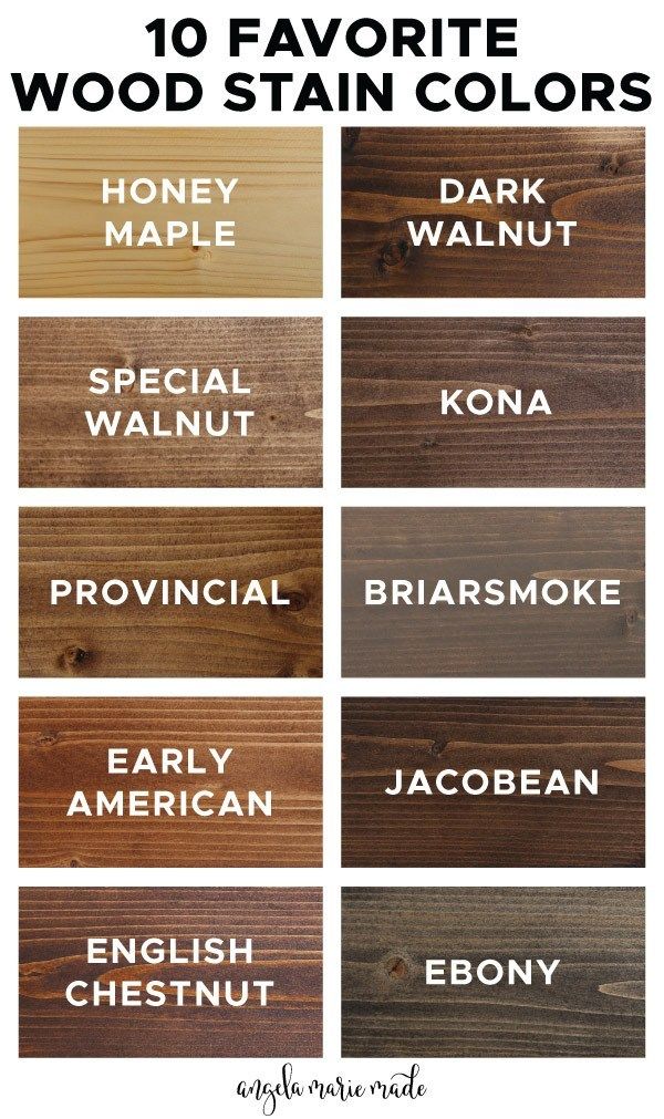 wood stain color chart with the names and colors for different types of wood stains on it