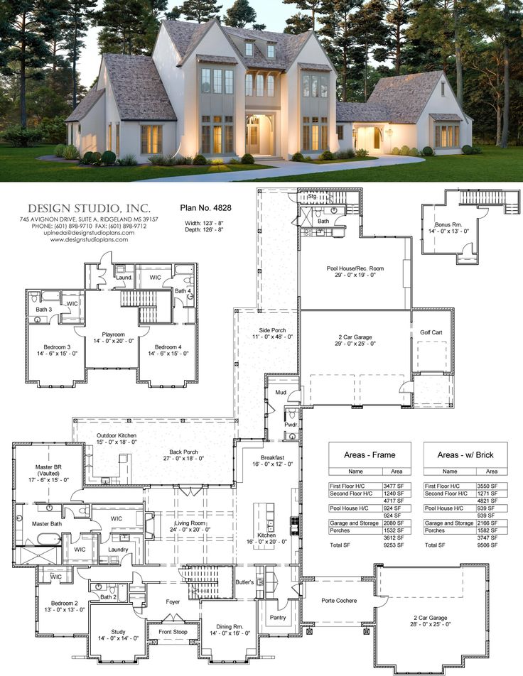 two story house plans with large windows and lots of room