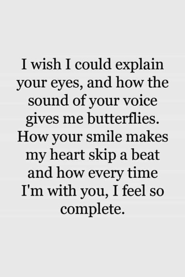 the love bites quote with an image of a woman's face and text that reads i wish i could explain your eyes, and how the sound of your voice gives me butterflies