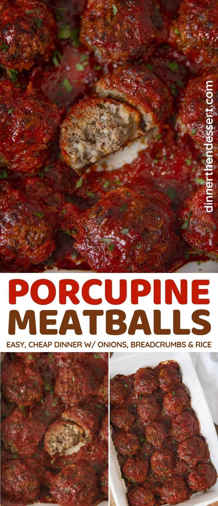 meatballs with marinara sauce and parmesan cheese on top are shown in this recipe