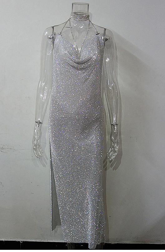 Description: Material: 100% Aluminium. Pattern: Rhinestone Feature: Sparkle Package Include: Dress FYI: Perfectly use in any clubs, parties, evening occations. Size: XS / S / M / L Model wears: UK S/ EU S/ US SModel's height: 175 cm/5'9” XS for weight under 110lb (45kg) S for weight under 120lb (54kg) M for 120-130lb (54kg - 60kg) L for 130-140lb (60kg - 65kg) Attention: Please be noted that this size recommendation is just for your reference, & it's not 100% correct, please choose your size Sparkling Fitted V-neck Evening Dress, Formal Sparkling Backless Dress, Sparkling V-neck Prom Dress, Fitted Sparkling V-neck Dress, Sparkling V-neck Dress For Night Out, Sparkling Sleeveless Sequin Evening Dress, Glamorous Sparkling Sleeveless Dress, V-neck Sparkling Dress For Night Out, Sparkling V-neck Evening Dress For Night Out