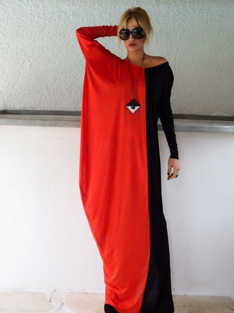 Red Long Sleeve Maxi Dress, Casual Gown, Red Kaftan, Long Sleeve Dress Winter, Sukienki Maksi, Comfortable Maxi Dresses, Maxi Dress Winter, Maxi Outfits, Stil Boho