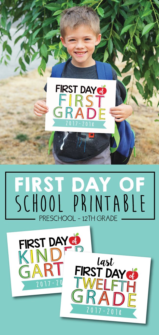 the first day of school printables for kids