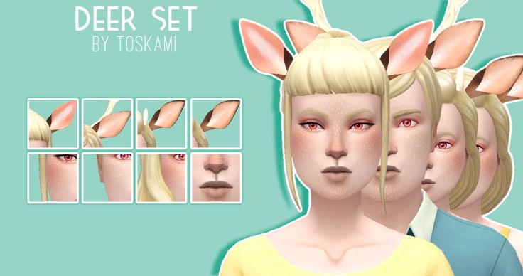 Mod The Sims - WCIF, Toskami's deer set. Deer Ears, Sims Packs, Pelo Sims, Sims 4 Mm Cc, Play Sims, Sims 4 Characters, Sims 4 Mm, Sims House Design, The Sims 2