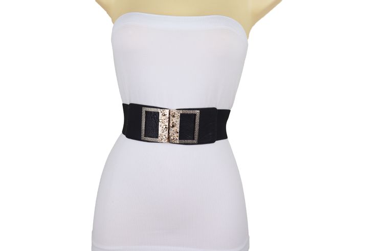 Style : Fashion stylish dress up party look / Waist or HipCondition : Brand NewColor : Black faux leather and stretch waistband strap + gold metal buckle Size: One Size Belt - Adjustable Can Fit Size Small - Medium Waist Size: About 28" - 39"Belt Width : About 2 4/8" wide Brand New Trendy Urban Superb Women Waistband Spring Summer Winter Fall Modern All Year Around Collection Ladies Fashion Feminine Style Sexy Premium Belt - perfect for day or night look great for a party Brand new sexy fun and Dress Up Party, Bling Fashion, Fashion Feminine, Metal Skull, Belt Gold, Up Party, Dressy Fashion, Belt Style, Party Look