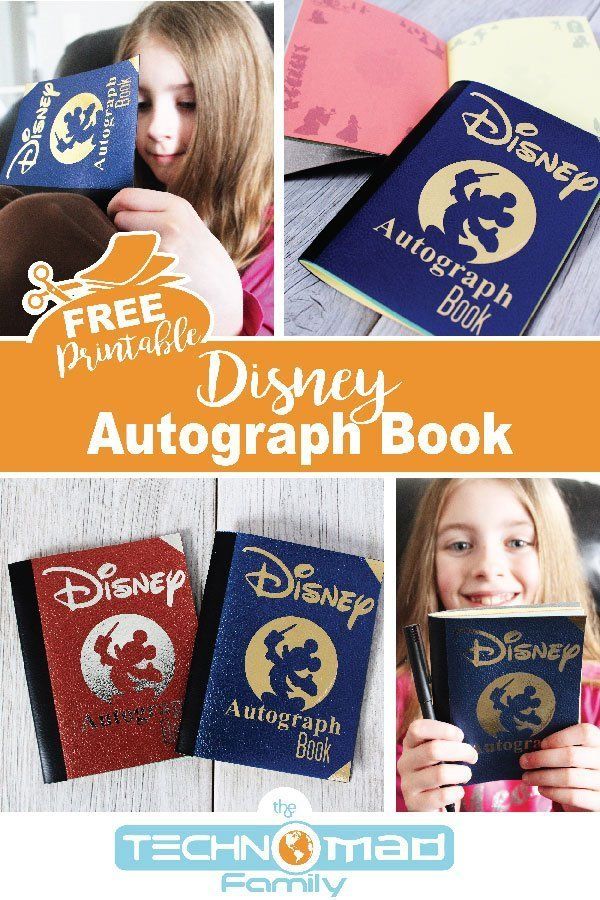 the disney autograph book is being used as a photo album for children to learn how to