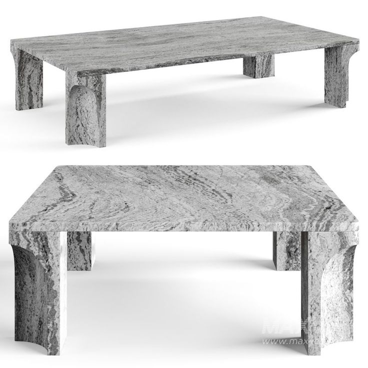 two different angles of a marble table