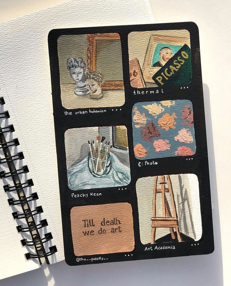 an open notebook with pictures and words on it