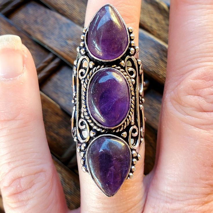 Brand New Handmade Amethyst Antique Design Silver Statement Ring. Size 6.25 925 Stamped New To Poshmark? Use Referral Code Kimberlyn222 To Receive $10. Bohemian Sterling Silver Amethyst Ring, Purple Spiritual Crystal Ring, Bohemian Sterling Silver Amethyst Ring With 925 Stamp, Purple Ring Stamped 925, Spiritual Sterling Silver Amethyst Ring, Silver Amethyst Ring Stamped 925, Purple Crystal Sterling Silver Ring, Adjustable Amethyst Jewelry Stamped 925, Adjustable Stamped 925 Amethyst Jewelry