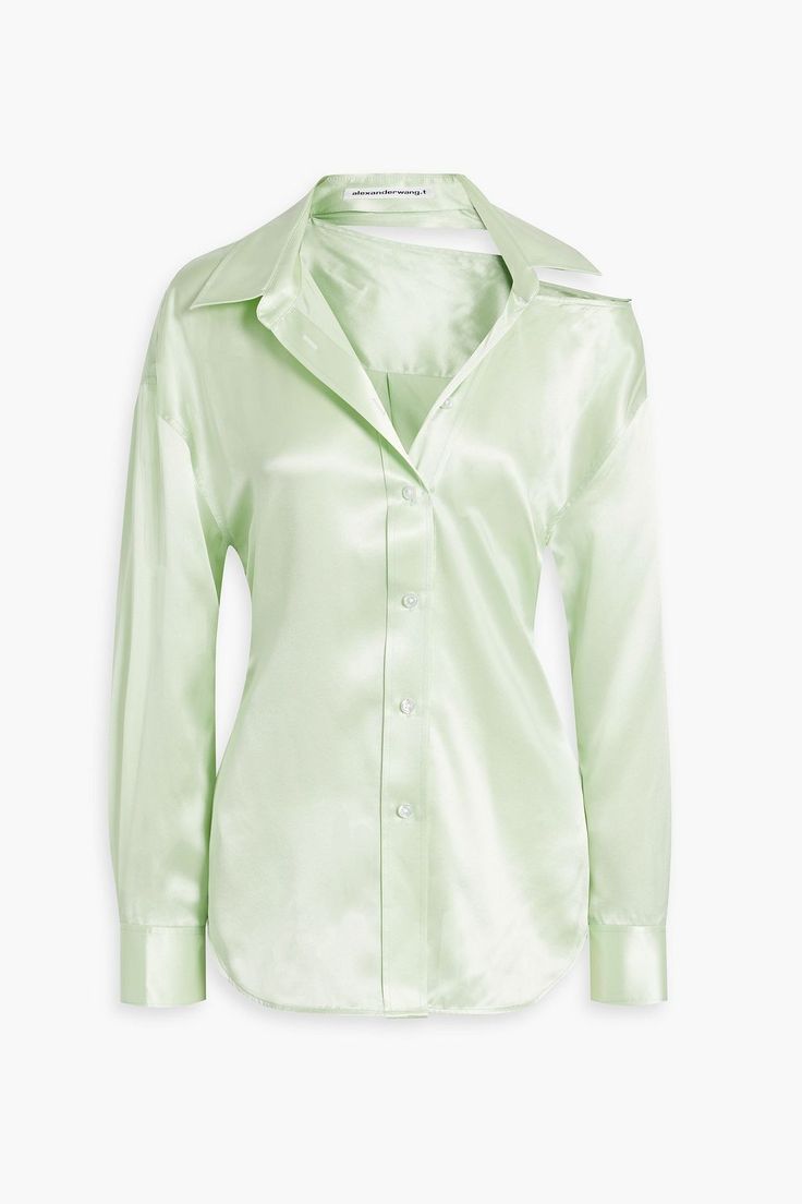 Satin Shirts For Women, Wardrobe Outfits, Satin Shirt, Knitwear Tops, Shoes With Jeans, Alexander Wang, Silk Satin, Capsule Wardrobe, Clothes For Sale