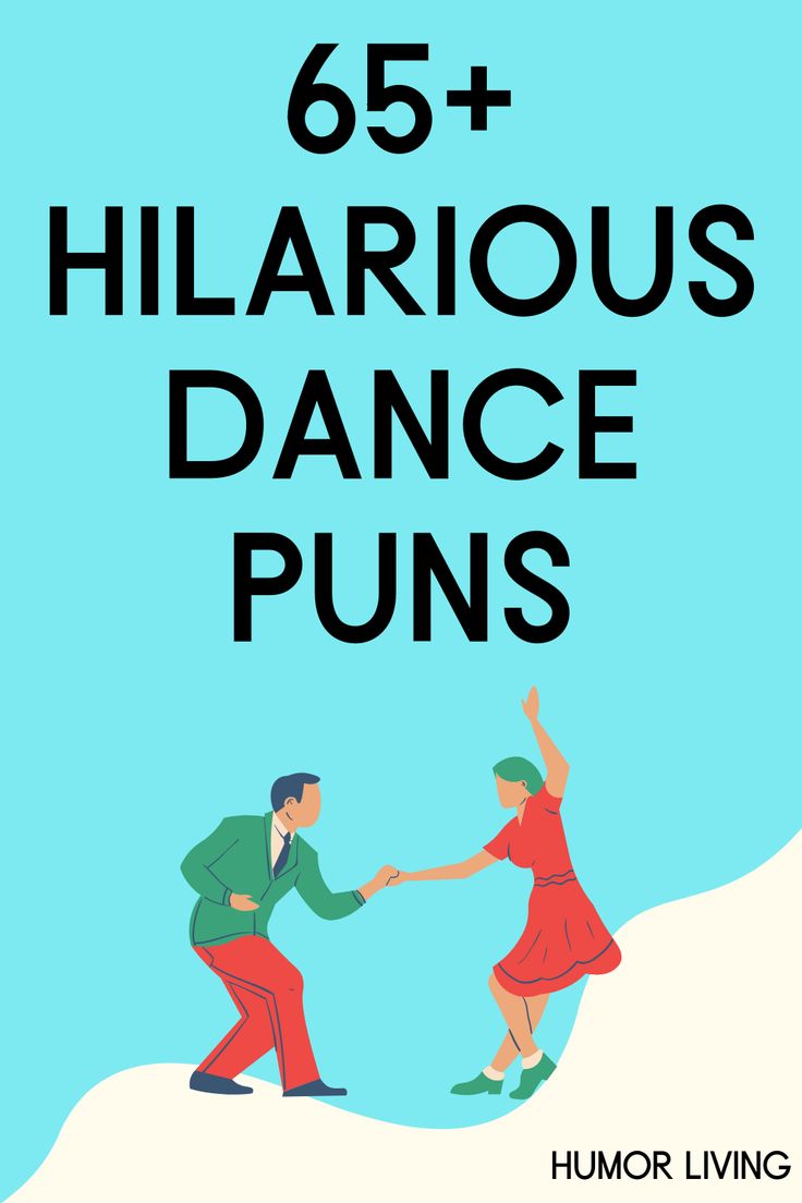 the cover of 65 + hilarious dance puns by humor living, featuring two people dancing