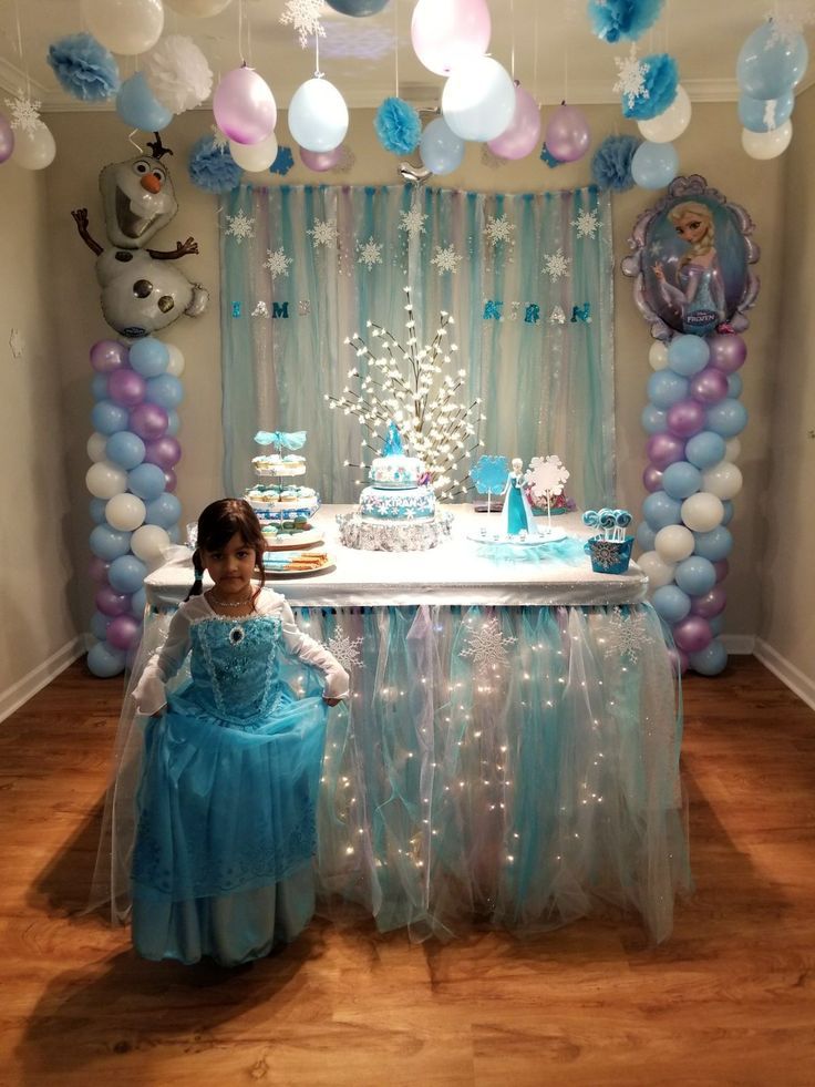 Princess Elsa Birthday Decorations, Frozen Birthday Backdrop Ideas, Elsa Bday Party Ideas, Frozen 2nd Birthday Party Ideas, Frozen Birthday Party Ideas Decorations, Elsa 4th Birthday Party, Frozen Theme Decorations, Elsa Decorations Frozen Theme, Frozen 1st Birthday Party