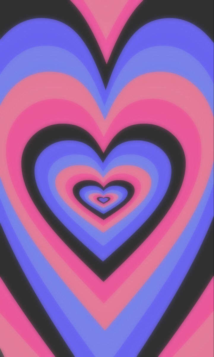 an image of a heart shaped pattern in pink, blue and purple