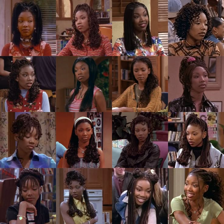 2000s Hairstyles Black Women, 90s Hairstyles For Black Women, 00s Hairstyles, 2000 Hairstyles, Brandy Braids, Black Hair 90s, 90’s Hairstyles, 2000s Hairstyles, Hair 90s