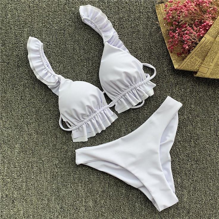 FREE SHIPPING V-neck bikini Push up 2019 Sexy ruffles swimsuit female Triangle swimwear women bathing suit biquini Summer beach wear JKP1787 Ruffled Swimwear For Beach Party Vacation, White Ruffled Tankini For Summer, Fitted Ruffle Swimwear For Vacation, Summer Ruffled Swimwear For Beach Season, Ruffled Beachwear Swimwear For Beach Season, Ruffled Beachwear For Beach Season, White Ruffled Tankini For Beachwear, Ruffled Tankini For Vacation Beach Season, Ruffled Tankini For Beach Vacation