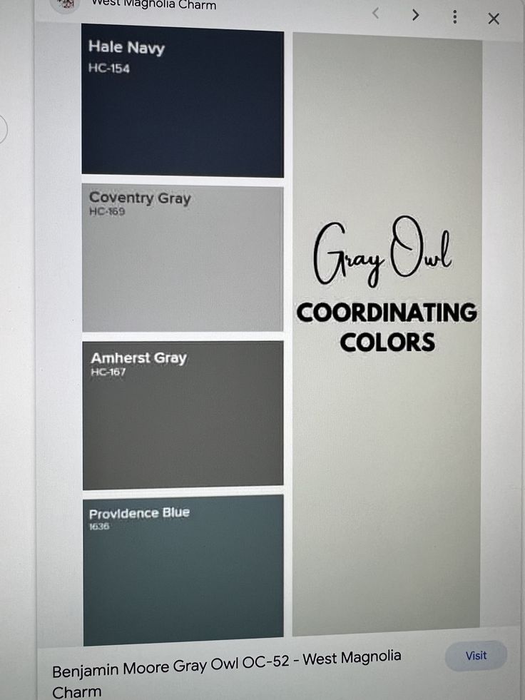 an image of gray and white paint colors on a computer screen with the words gray out coordinating colors