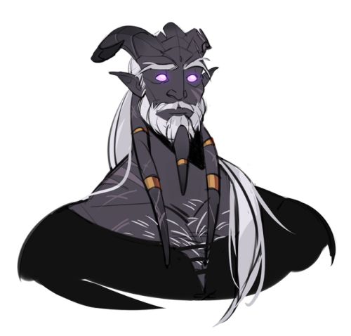 an avatar with long white hair and purple eyes