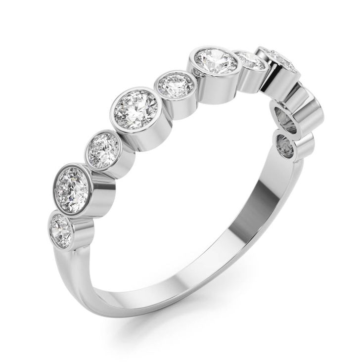 a white gold ring with five diamonds