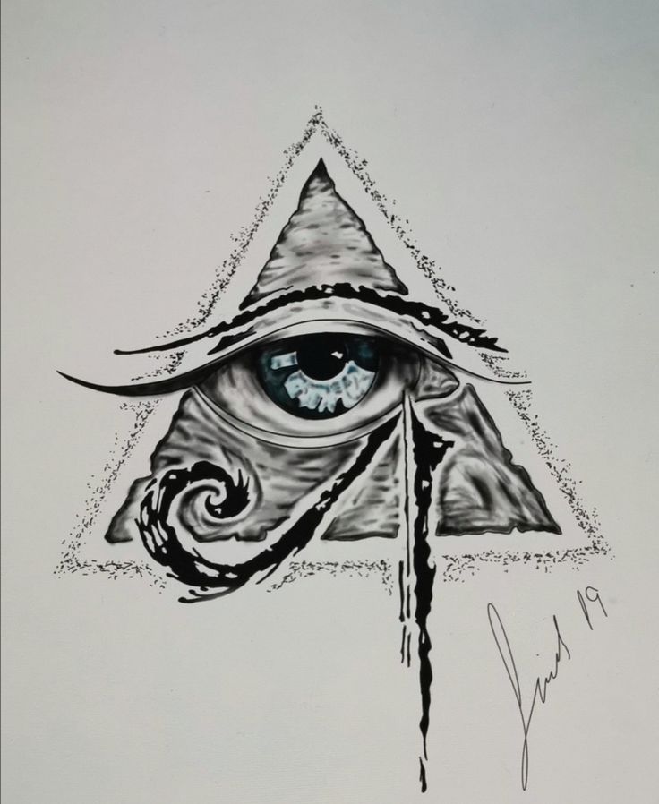 a drawing of an all seeing eye