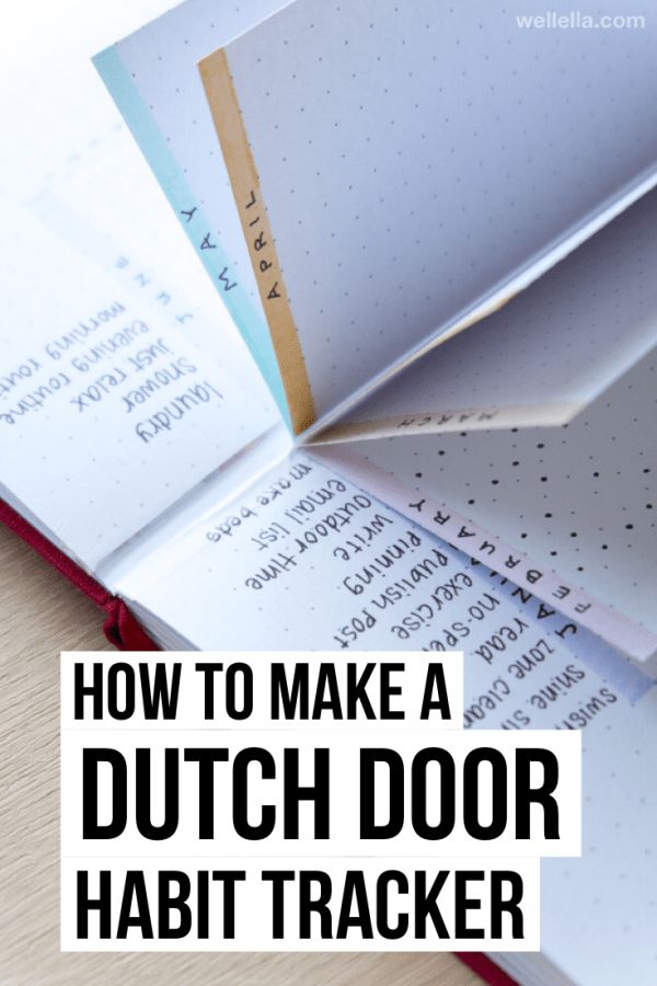 an open book with text overlaying how to make a dutch door habit tracker