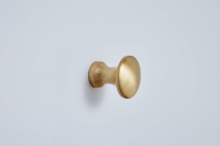 an old brass door knob on a white background