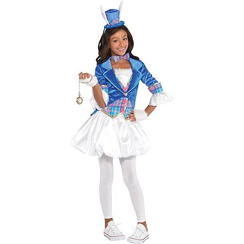 Girls White Rabbit Costume | Party City White Rabbit Costume, White Rabbit Costumes, Rabbit Halloween, Girls Fancy Dress, Rabbit Costume, Alice In Wonderland Costume, Wonderland Costumes, Hat Headband, Down The Rabbit Hole