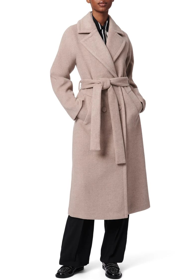 Bernardo Double Breasted Belted Coat | Nordstrom